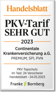 Handelsblatt Test Sehr gut PKV Continentale Premium